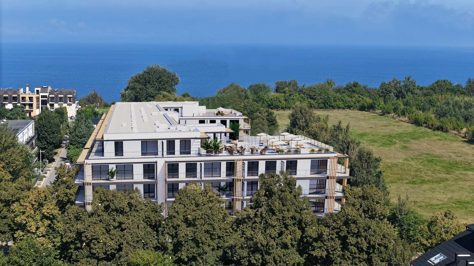 Widok budynku z lotu ptaka