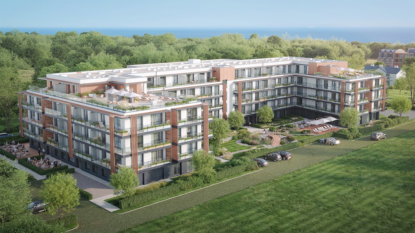 Wizualizacja apartamentowca na Klifowej w Jastrzębiej Górze.