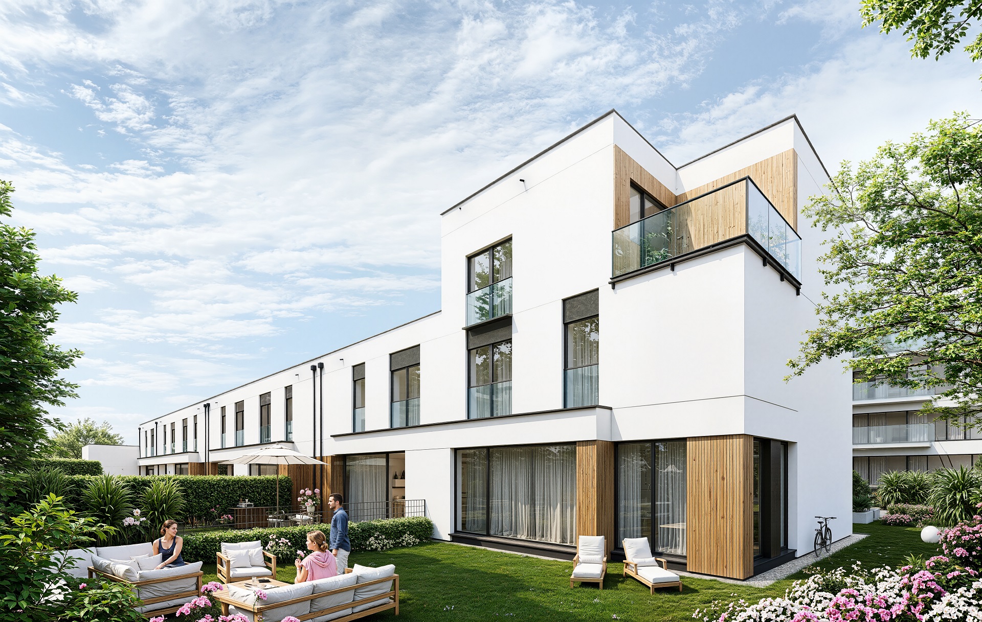 Wizualizacja domów przy Mleczarskiej w Piasecznie